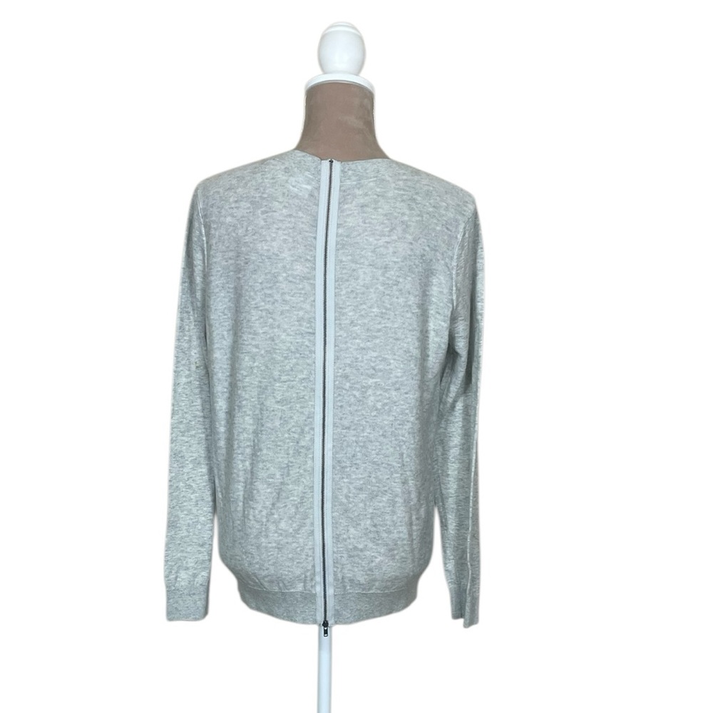 CAbi “Cobblestone” Light Gray Cardigan with Back Zipper (N-1) - Picture 5 of 11